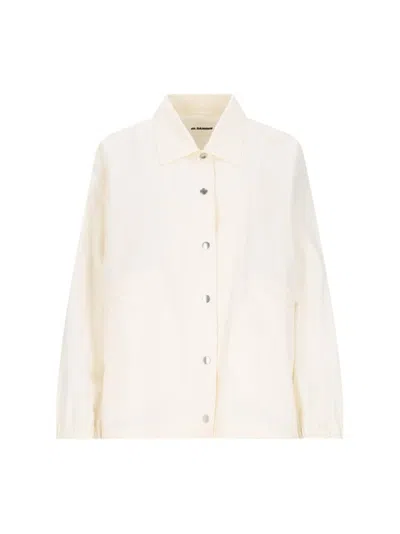 Jil Sander Cotton Blouson Jacket In Neutral