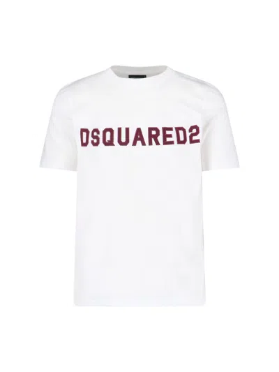 Dsquared2 Cool Football Crew Cotton T-shirt In White