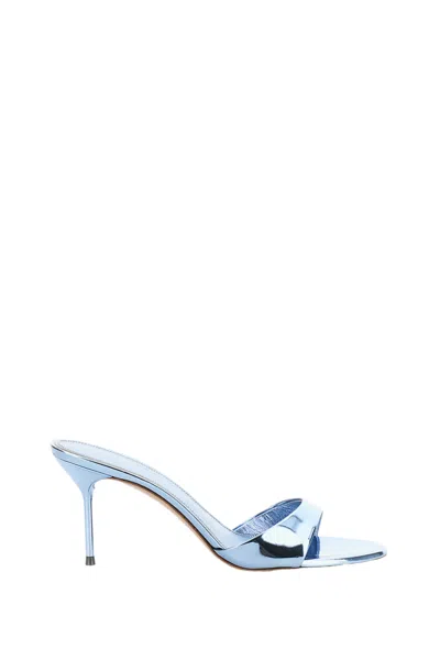Paris Texas Light Blue Patent Leather Mule Sandals