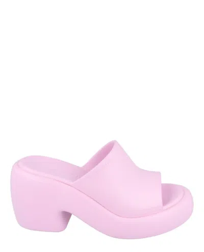 Ferragamo Deva Rubber Platform Mule In Pink