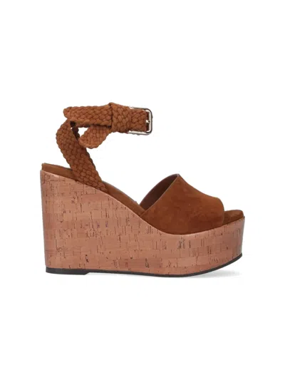 Jimmy Choo Goat Leather Slide Sandals With Soft Lamb Leather Lining In Brown