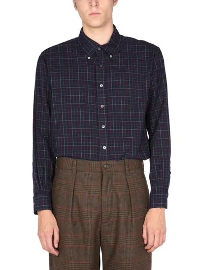 Engineered Garments 19th Century Mini Button Down Collar Shirt In Blue