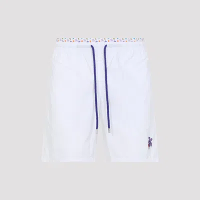 Vilebrequin Men Swim Shorts Bicolor Micro Ronde Des Tortues In White