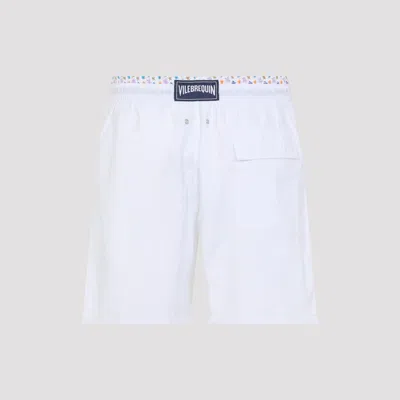 Vilebrequin Men Swim Shorts Bicolor Micro Ronde Des Tortues In White