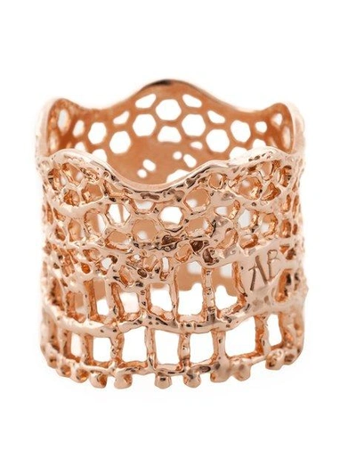 Shop Aurelie Bidermann 'vintage Lace' Ring In Metallic