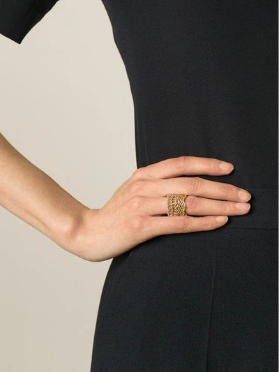 Shop Aurelie Bidermann 'vintage Lace' Ring - Metallic