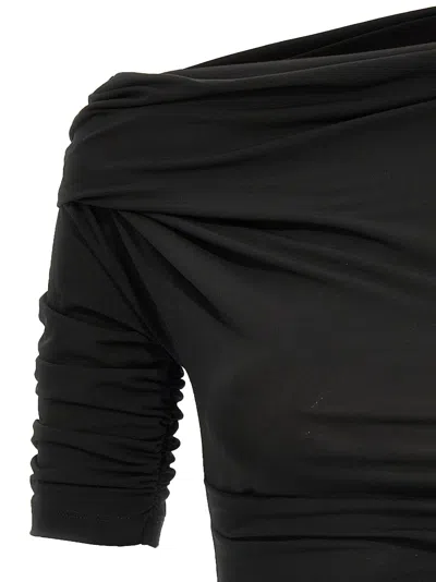 Jacquemus Drapeado Crop-top In Black