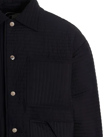 Khrisjoy Navy Blue Chore Quilted Down Jacket In Black