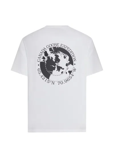 Canada Goose Cotton Logo Crew Neck Graphic T-shirt In White