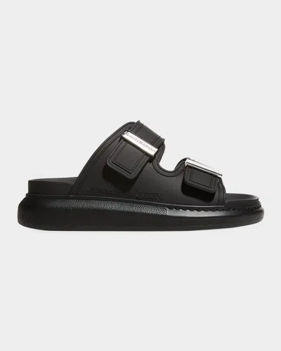 Alexander Mcqueen Elevated Rubber Sandals For Women In Black