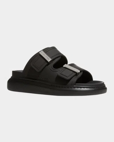 Alexander Mcqueen Elevated Rubber Sandals For Women In Black