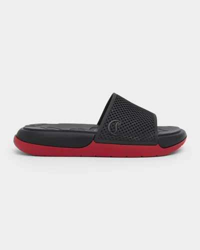 Christian Louboutin Louboutin Slides And Clogs Easy Breezy Men Rubber Black In Black