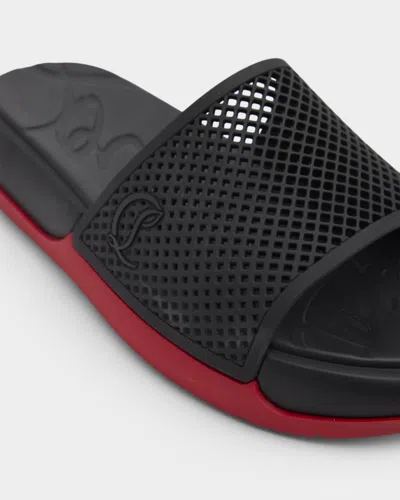 Christian Louboutin Louboutin Slides And Clogs Easy Breezy Men Rubber Black In Black