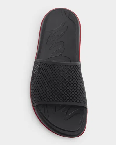 Christian Louboutin Louboutin Slides And Clogs Easy Breezy Men Rubber Black In Black