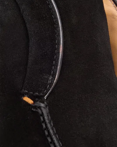 Santoni Suede Elasticized Boots Rubber Sole In Black
