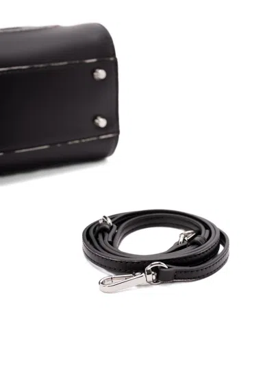 Diesel 1dr Dome-mini Bowling Bag In Snake-effect Leather In Black