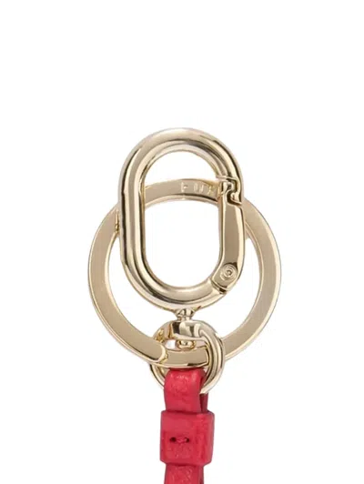 Furla Camelia Heart-shaped Keyring In Red