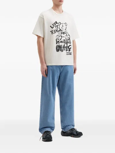 Izzue Graphic Print T-shirt In White
