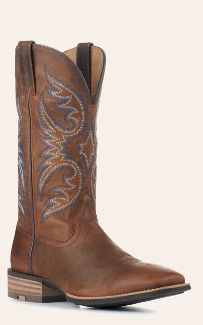 Ariat Ricochet Wide Square Toe Western Boot In Brown