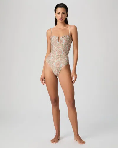 Paige Gianna U Ring Front One Piece Swimsuit In Neutral