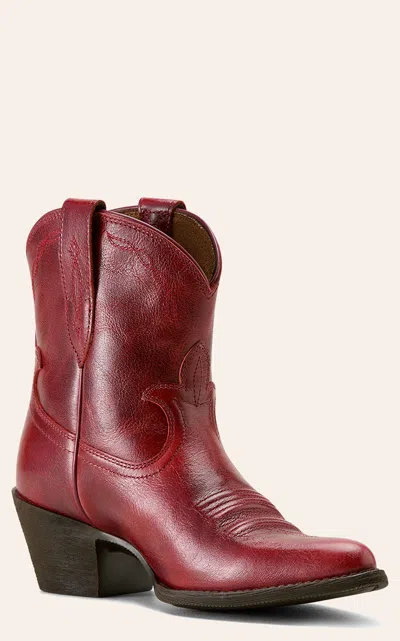 Ariat Maggie J Toe Short Western Boot In Red