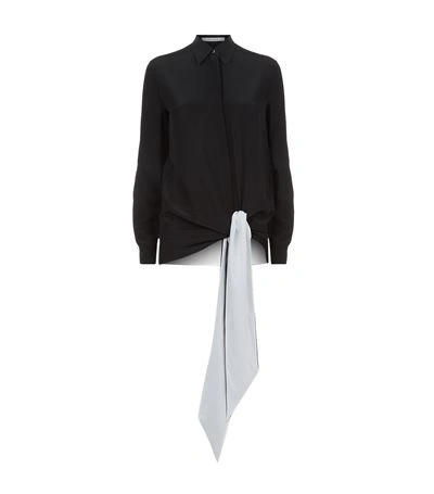 Shop Givenchy Contrast Silk Tie Hem Shirt