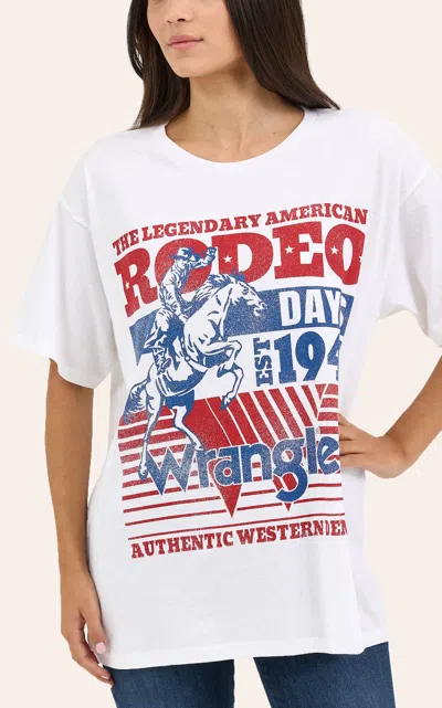 Wrangler Retro Women's White Rodeo Days Graphic T-shirt In Multi