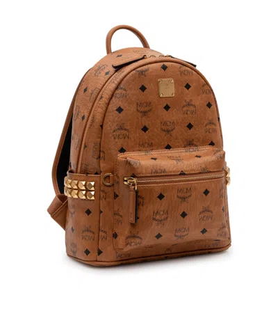 Mcm Stark Studded-detail Backpack In Brown