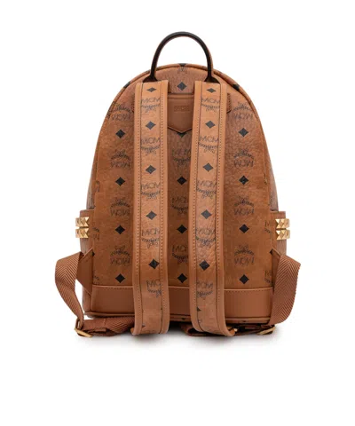 Mcm Stark Studded-detail Backpack In Brown