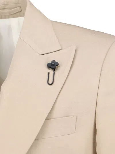 Lardini Single-breasted Blazer In Neutral