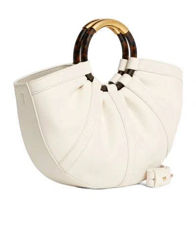 Coccinelle Medium Shell Ring-handle Tote Bag In White