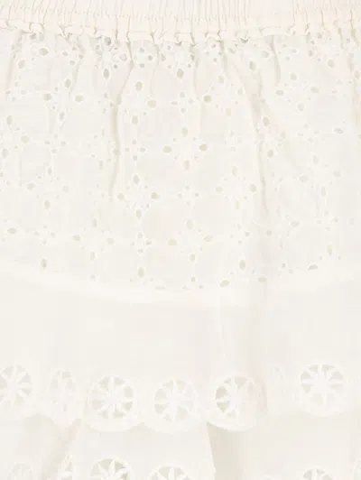 Isabel Marant Womens White Neis Open-cut Embroidered Cotton Mini Shorts In White