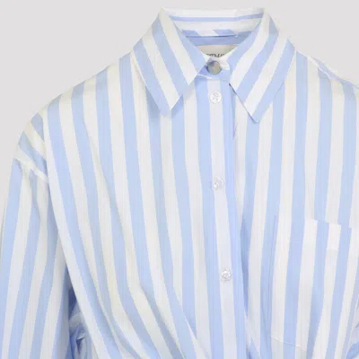 Sportmax Palmizi Striped Knotted Shirt In Blue