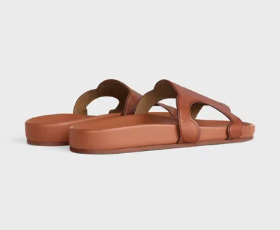 Celine Troimphe Leather Sandal In Brown