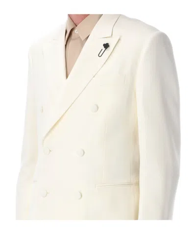Lardini Double-breasted Blazer In White