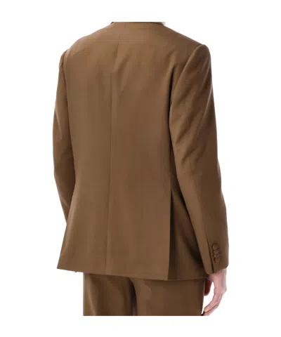 Lardini Soiree Double Breasted Four Button Jacket In Brown