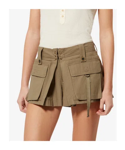 Isabel Marant Barta Cargo Shorts Straps Multiple Pockets In Neutral