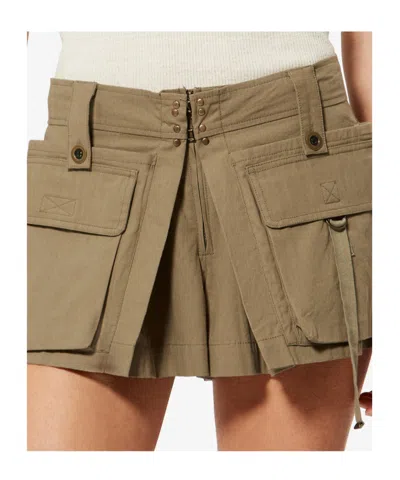Isabel Marant Barta Cargo Shorts Straps Multiple Pockets In Neutral