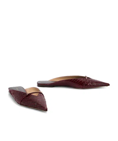 Tom Ford Julianne Patent Python-printed Mules In Brown
