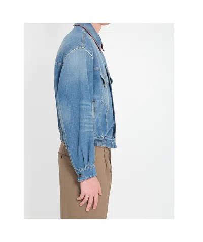 Versace Jacket Long Sleeves Elasticated Hem Chest Pockets In Multi
