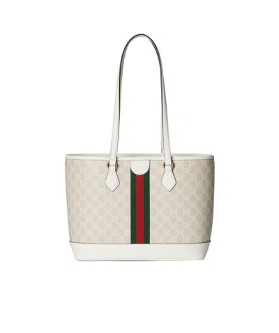 Gucci Ophidia Medium Tote Bag In White