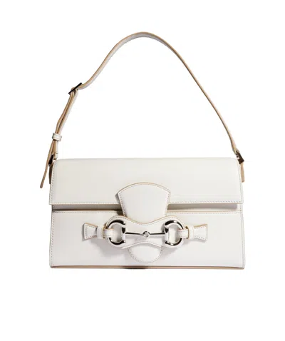 Gucci Horsebit Ristretto Medium Shoulder Bag In White | ModeSens