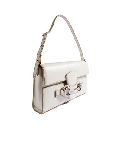 Gucci Horsebit Ristretto Medium Shoulder Bag In White | ModeSens
