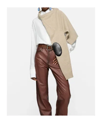 Acne Studios Elbow-patch V-neck Sweater In Brown
