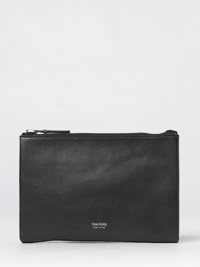 Tom Ford Black Leather Clutch In Black