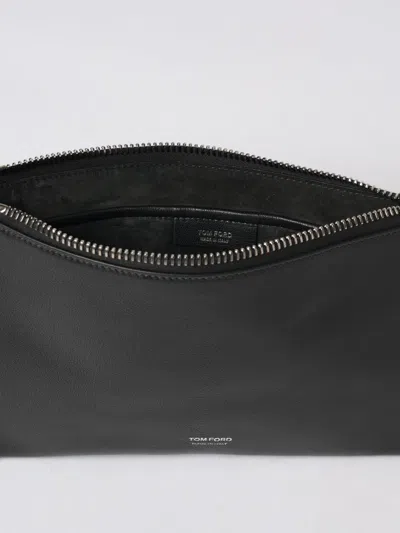 Tom Ford Black Leather Clutch In Black