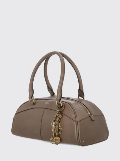 Chloé Bowling Calf Leather Shoulder Bag In Brown