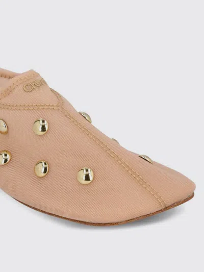 Chloé Rita Blushy Beige Ballet Flats In Transparent Mesh Women In Neutral