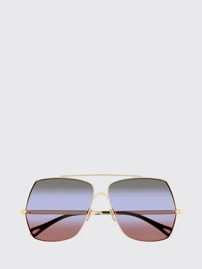 Chloé Square Metal Sunglasses Gradient Lenses In Brown