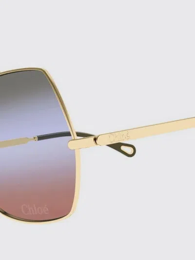 Chloé Square Metal Sunglasses Gradient Lenses In Brown